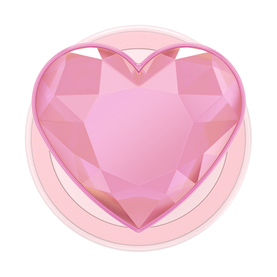 Pink Crystal Heart PopGrip for MagSafe