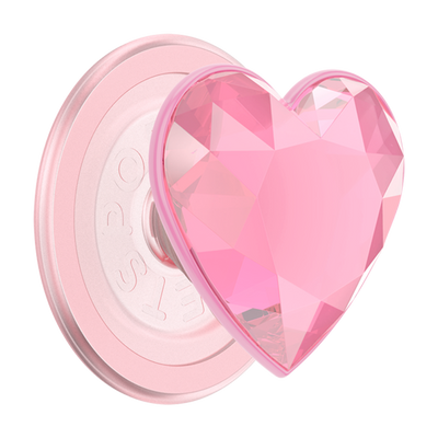 Pink Crystal Heart PopGrip for MagSafe