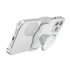 Clear Glitter Silver Slide Stretch, PopSockets