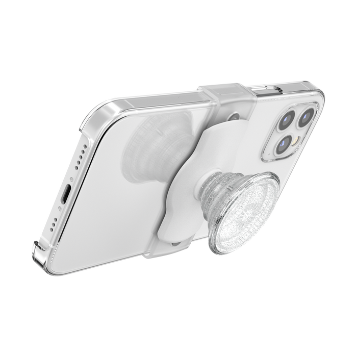 Clear Glitter Silver Slide Stretch, PopSockets