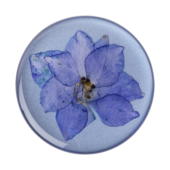 Purple Larkspur Pressed Flower PopGrip, PopSockets