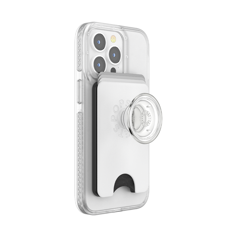 Clear White PopWallet+ for MagSafe